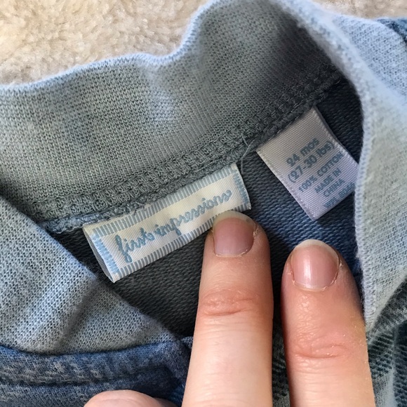 First Impressions Plaid Jacket Blue 24 Months - Picture 3 of 4